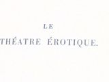 la couverture d'un livre sur laquelle est inscrit « Le théâtre érotique »