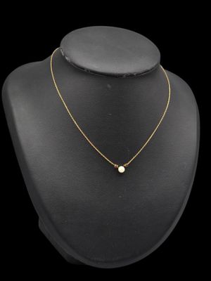 Collier en or jaune 750°° dit "princesse" orné d'une perle d…