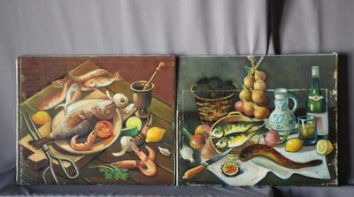 Max TOUTAIN (1935-2006) lot de deux huiles sur toile représe…