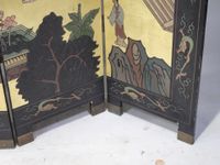 Paravent polyptyque en bois peint et laqué à décor de scène … (photo 5)