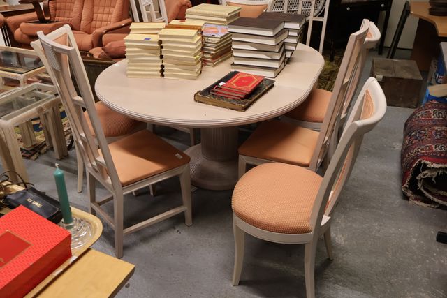 Table de salle à manger moderne avec 1 rallonge (H 75 D 124 cm) e...