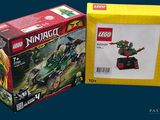 une boîte contenant une figurine Lego Ninja et une boîte contenant une figurine Lego Ninja