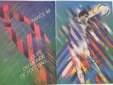 two posters of tennis players are shown on a white surface