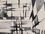 painting of a black and white image of a city street