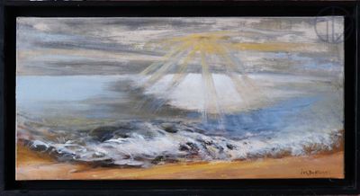 une peinture d'un voilier dans l'eau