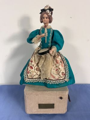 une image représentant une figurine de femme assise sur une boîte