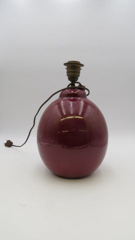 Pied de lampe en céramique rouge