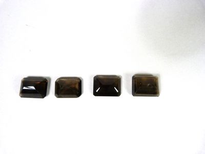 4 quartz fumés taille émeraude