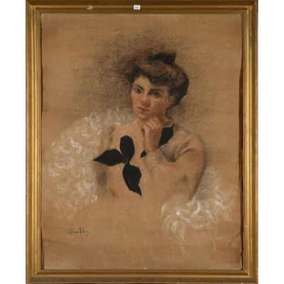 une image d'un tableau représentant une femme avec un oiseau sur l'épaule