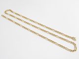 a pair of gold chain necklaces on a white background