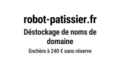 Nom de domaine robot-patissier.