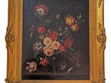 une image d'une peinture de fleurs dans un vase
