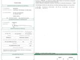 a green and white document with a picture of a person on it