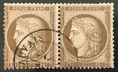 TIMBRE-POSTE - FRANCE -OBL- Numéro 55c, Erreur de France, 15…