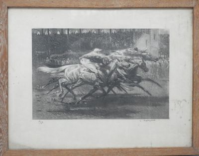 une photo d'une photo d'une course hippique