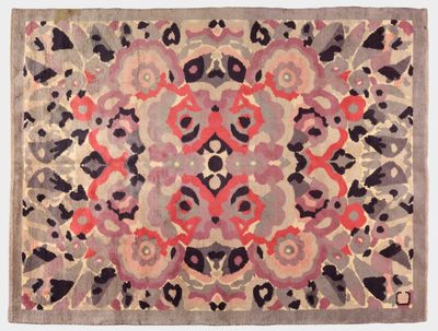 Tapis Art Déco René Crevel 1925 en Laine Polychrome - Photo 1