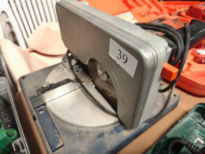 Scie circulaire d'établi filaire bleu et gris (34x35)