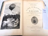 an open book with a picture of a hot air balloon on it