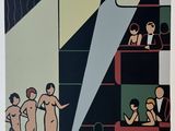 a painting of a group of people standing in a room