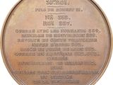 bronze medal commemorating the battle of the bulges between the french and the french