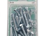 an assortment of screws and nuts in a package on a white background