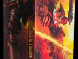 a close up of a box with a warhammer figure on it