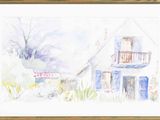 a picture of a watercolor painting of a house