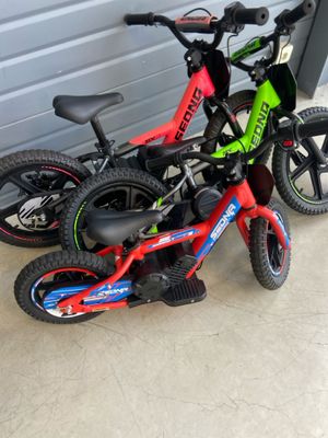 deux vélos garés l'un à côté de l'autre devant la porte d'un garage