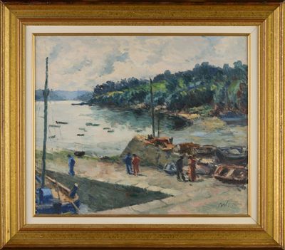 Claude BIS (1884-1968) "Petit port breton près de Lorient" H…