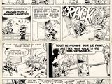 une bande dessinée en noir et blanc mettant en scène des personnages de dessins animés