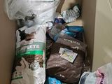 a cardboard box filled with various types of items