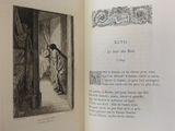 an open book with a picture of a woman standing in a doorway