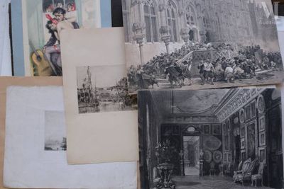 many old photos of people in a building