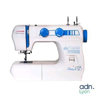 Machine à coudre - JANOME - Cherry 21 60 W Blanc et Bleu - R…