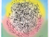 l'image d'un dessin représentant un groupe de personnes en cercle
