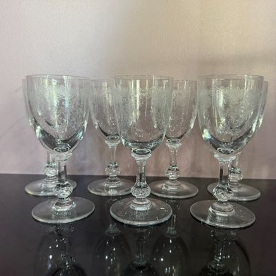 Lot de 7 verres à eau en cristal SAINT LOUIS Taillé à la mai…