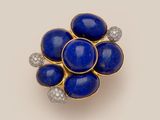 an 18k gold, lapis and diamond ring, by van cleef