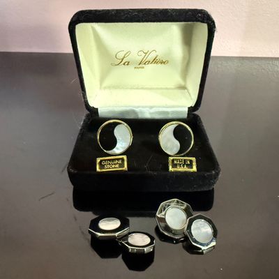 Lot de 2 paires de boutons de manchette LA VALIERE métal et …