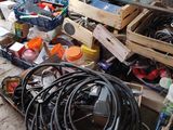 a pile of wires and other electrical equipment on the ground