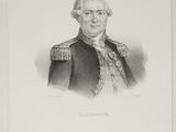 un vieux dessin en noir et blanc représentant un homme en uniforme