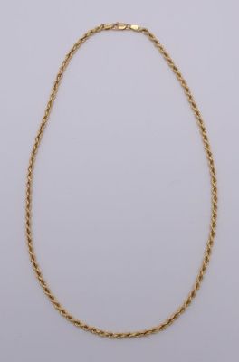 Chaine maille torsade en or jaune 750. - Photo 1