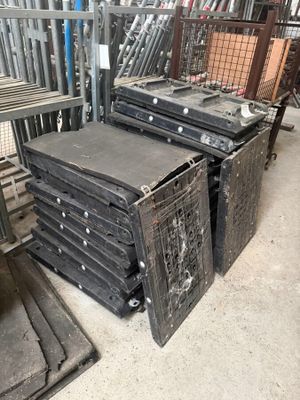 a lot of crates that are stacked on top of each other