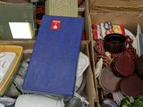 a box of assorted items sitting on the floor