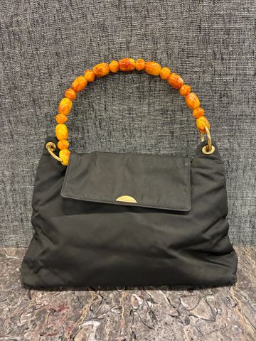 CHRISTIAN DIOR Paris – Sac modèle Maris Perle en toile noir doubl...