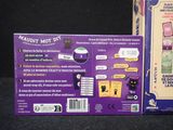a purple box with a black cat on it and a purple box with a black cat on it and a purple box with a black cat on it