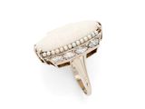 an oplite and diamond ring, by van cleef