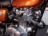 a motorcycle that is parked in a garage