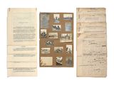 un vieux document comportant de nombreuses illustrations, posé sur une table