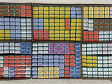 many different colored keys on the keyboard of a computer