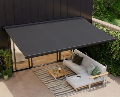 Store banne motorisé 4.95 x 3.5 m Loby XL gris LED, toile ac…
